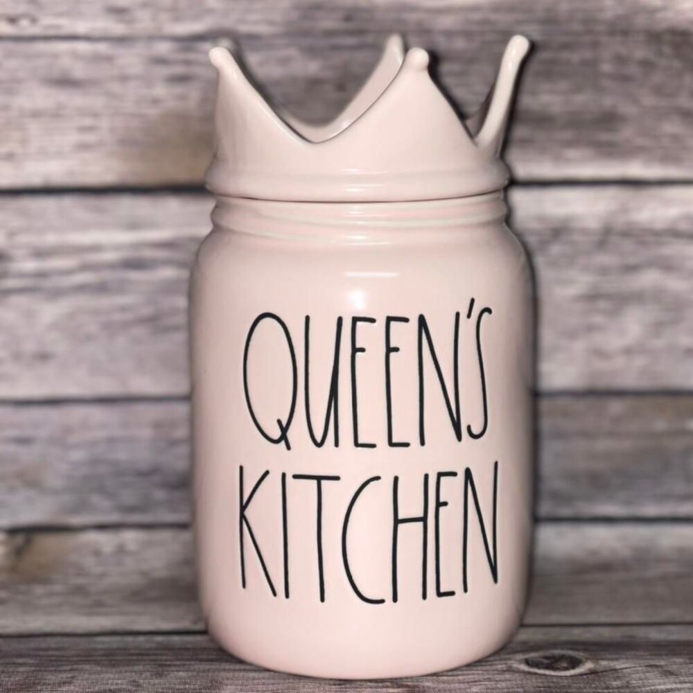 Rae Dunn Pink Queen's Kitchen Canister